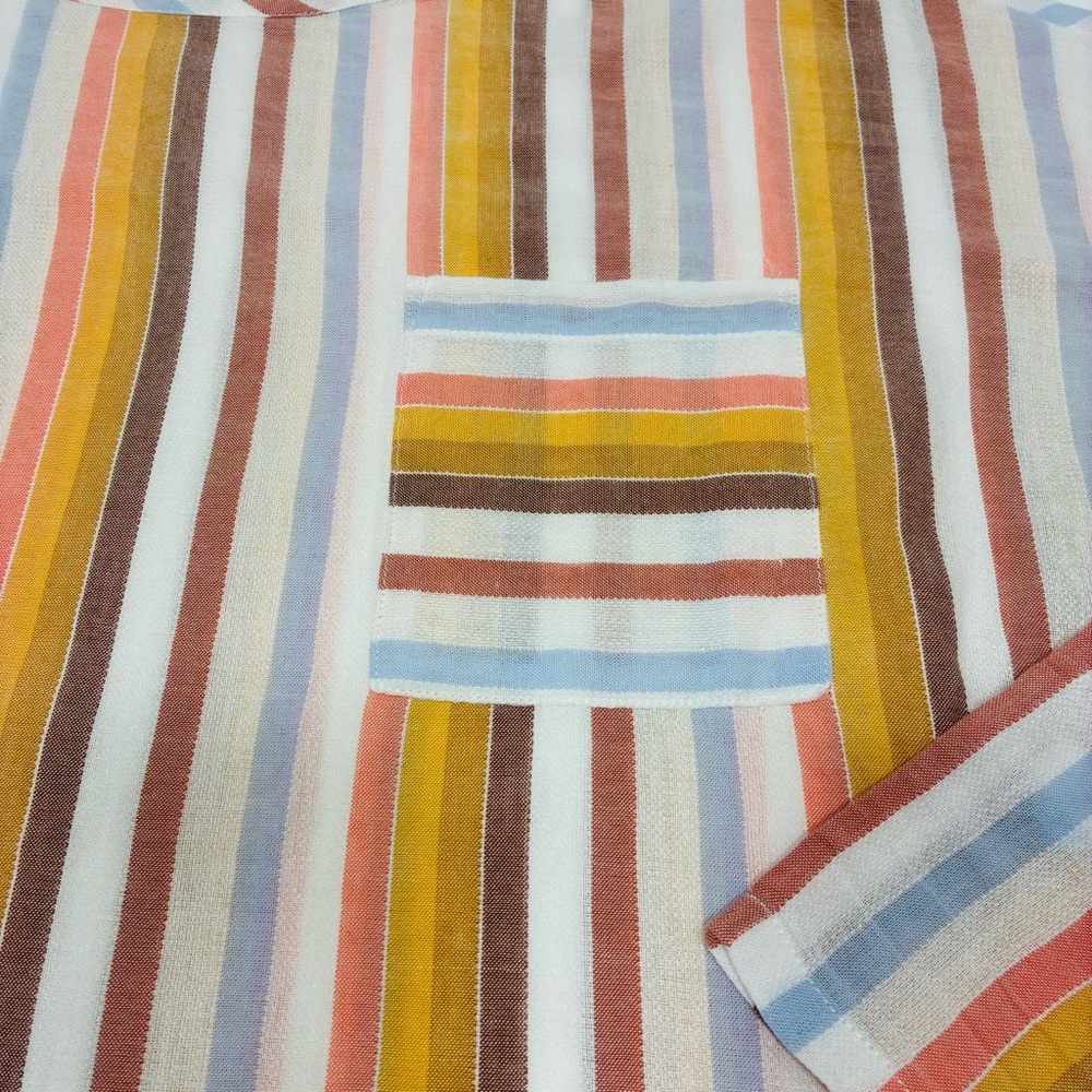 Soft Surroundings Women's Top Size Medium Multicolor Striped Cottagecore Casual - Picture 4 of 14